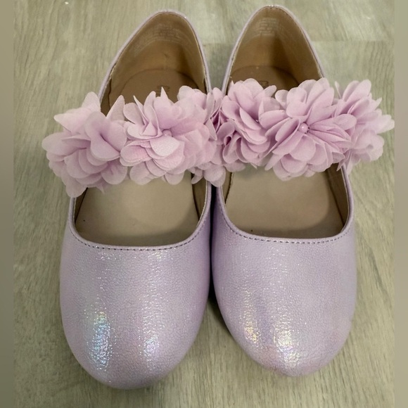 Gymboree Girls Floral Ballet Flats Lavender Fields flowers Purple sz 12 - Picture 2 of 7